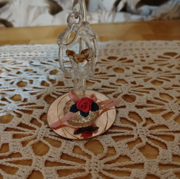 Hand Blown Glass Bird in a Birdcage - Picture 3 of 3